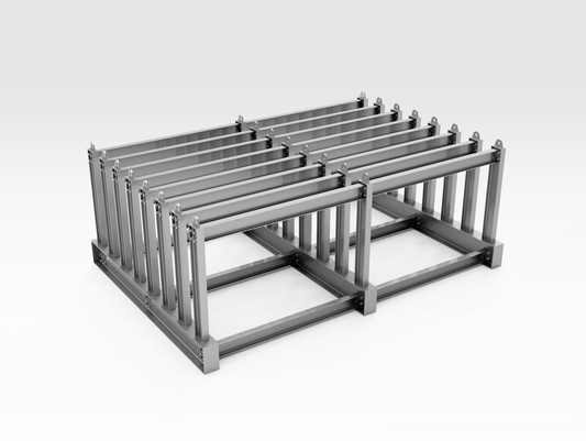 2 layer NFT adjustable metal rack 5m x 1.37m x 0.75m